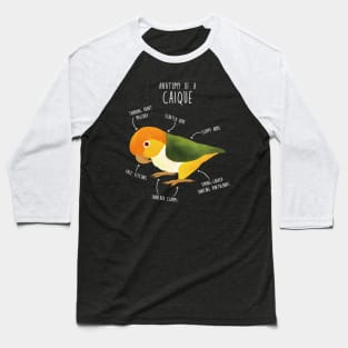 Anatomy of a White-Bellied Caique Baseball T-Shirt